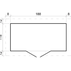 Casetta da Giardino 204x142 Legno 19 mm Porta con Serratura 2 m2