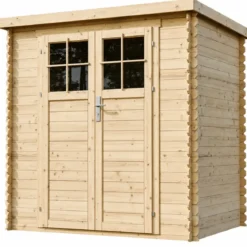 Casetta da Giardino 204x142 Legno 19 mm Pavimento Porta Serratura 2 m2