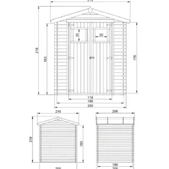 Casetta da Giardino 2x2 Legno 19 mm Pavimento Porta Deposito Attrezzi
