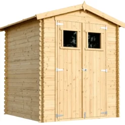 Casetta da Giardino 180x180 Legno 19mm Pavimento Porta con Finestra