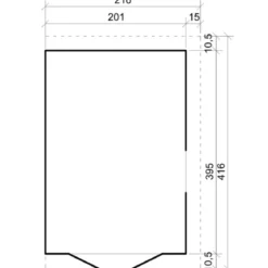 Casetta da Giardino 2x4 m in Legno 17 mm Addossata Aperta con Pavimento