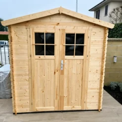 Casetta da Giardino 2x2 m Legno 19 mm Serratura Tetto Impermeabile