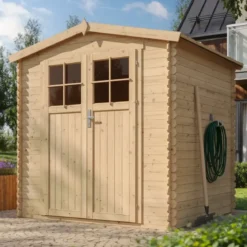 Casetta da Giardino 2x2 m Legno 19 mm Serratura Tetto Impermeabile