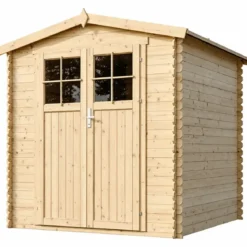 Casetta da Giardino 2x2 m Legno 19 mm Pavimento Serratura Impermeabile