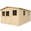 Casetta da Giardino 3x5 m Legno 17 mm Pavimento Porte Finestre 15 m2