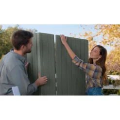 Casetta da Giardino 190x183x221 cm EVOTECH Effetto Legno con Finestre
