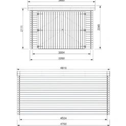 Casetta Garage Box in Legno Abete 28mm da Giardino 3x5 Porta Doppia