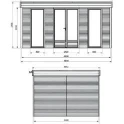 Casetta in Legno Abitabile 5x3.6 metri Parete Isolanti Porta Finestra Giardino