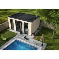 Casetta in Legno Abitabile 5x3.6 metri Parete Isolanti Porta Finestra Giardino