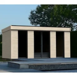 Casetta in Legno Abitabile 5x3.6 metri Parete Isolanti Porta Finestra Giardino