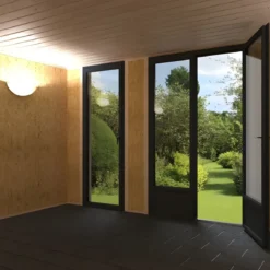 Casetta in Legno Abitabile 3.6x3 mt Parete Isolanti Porta Finestra da Giardino