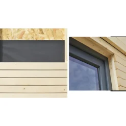 Casetta in Legno Abitabile 3.6x3 mt Parete Isolanti Porta Finestra da Giardino