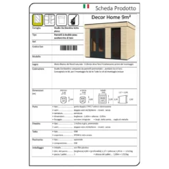 Casetta in Legno Abitabile 3.6x3 mt Parete Isolanti Porta Finestra da Giardino