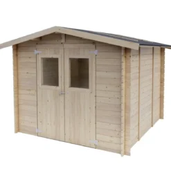 Casetta in Legno Block House 249x249 cm Porta Finestrata da Giardino