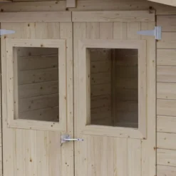 Casetta in Legno Block House 249x249 cm Porta Finestrata da Giardino