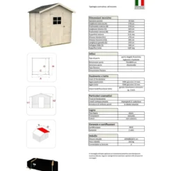 Casetta in Legno con Pavimento 178x218x205 cm Porta Attrezzi da Giardino
