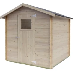 Casetta in Legno da Giardino Block House 2x2 m con Porta Finestrata