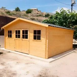 Casetta in Legno da Giardino 34mm 5x5 per Attrezzi Doppia Porta Finestre