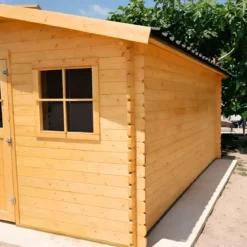 Casetta in Legno da Giardino 34mm 5x5 per Attrezzi Doppia Porta Finestre