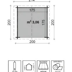 Casetta in Legno da Giardino 200x200 cm 3mq 28mm Blockhouse