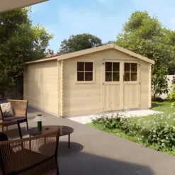 Casetta in Legno da Giardino 4x3 per Attrezzi Doppia Porta Block-House