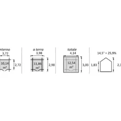 Casetta in Legno da Giardino 4x3 Doppia Porta Block-House 34mm