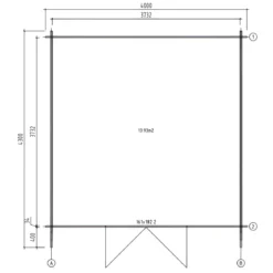 Casetta in Legno da Giardino 4x4 Blockhouse 34 mm Porta Doppia Vetrata