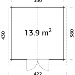Casetta in Legno da Giardino 4x4 Blockhouse 34 mm Porta Doppia Vetrata