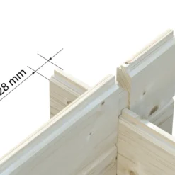 Casetta in Legno da Giardino 250x250 cm Blockhouse 28 mm Doppia Porta