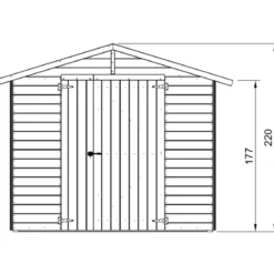 Casetta in Legno da Giardino 238x245 cm con Porta Doppia a Battente