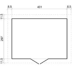 Casetta in Legno Giardino 4x3 17 mm Pavimento Porte Doppie Finestre
