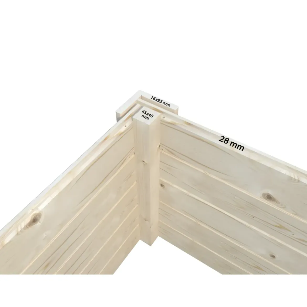 Casetta in Legno Grezzo 28 mm 276x282 Blockhouse Porta Doppia Vetrata