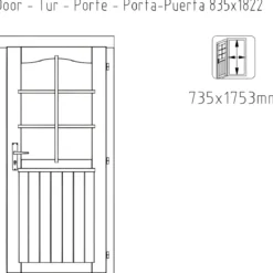 Casetta in Legno Grezzo 28 mm 218x218 cm Blockhouse con Pavimento