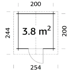 Casetta in Legno Grezzo 28 mm 218x218 cm Blockhouse con Pavimento