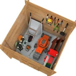 Casetta in Legno Impregnato 176x176 Blockhouse 19 mm Porta Finestrata