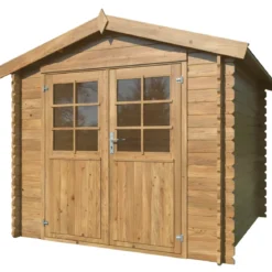 Casetta in Legno Impregnato 250x250 cm Blockhouse 28 mm Porta Doppia
