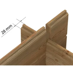 Casetta in Legno Impregnato 250x250 cm Blockhouse 28 mm Porta Doppia