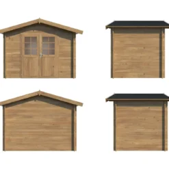 Casetta in Legno Impregnato 296x296 cm Blockhouse 28 mm Doppia Porta