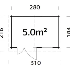 Casetta in Legno Impregnato 296x200 cm Blockhouse 19 mm con Finestra