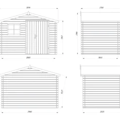 Casetta in Legno Impregnato 296x200 cm Blockhouse 19 mm con Finestra