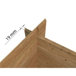 Casetta in Legno Impregnato 216x216 cm Blockhouse 19 mm Doppia Porta