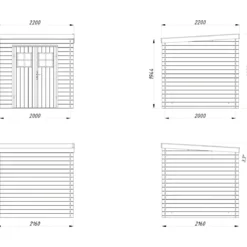 Casetta in Legno Impregnato 216x216 cm Blockhouse 19 mm Doppia Porta