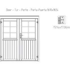 Casetta in Legno Impregnato 406x292 cm Blockhouse 28 mm Porta Doppia