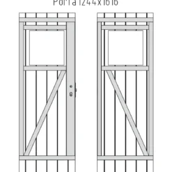 Casetta in Legno Impregnato 260x260 Blockhouse 19 mm Porta Doppia