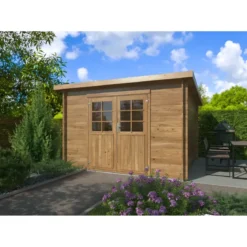Casetta in Legno Impregnato 322x292 Blockhouse 28 mm Porta Doppia