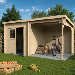 Casetta in Legno 28 mm con Portico 443x229 cm da Giardino Block House