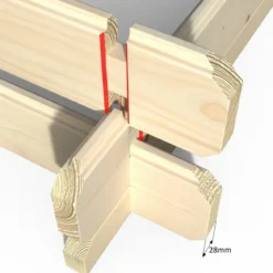 Casetta in Legno 28 mm con Portico 443x229 cm da Giardino Block House