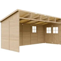 Casetta in Legno 17 mm da Giardino 2x5 Rimessa Attrezzi Addossata 10 m2
