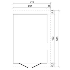 Casetta in Legno 17 mm da Giardino 2x5 m con Pavimento Addossata 10 m2