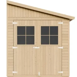 Casetta in Legno 17 mm da Giardino 2x5 m con Pavimento Addossata 10 m2